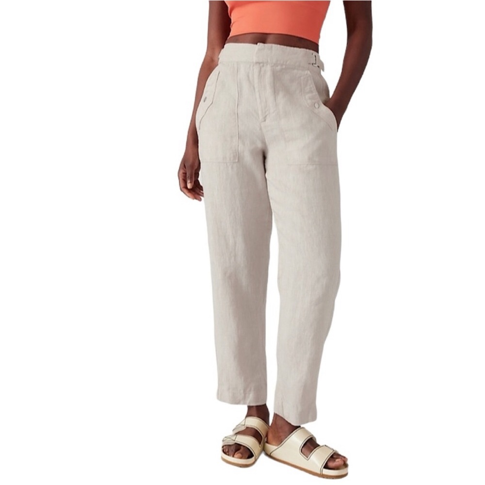 Athleta Cream Straight Leg Pants